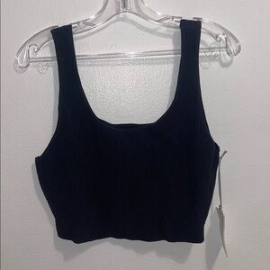 Cozi Black Ribbed Knit Tank 2XL